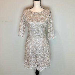 In Style Tan Lace Dress Size Medium